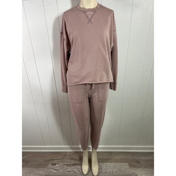 Aerie Mauve 2 piece loungewear activewear set. Bottoms are size XS top is size S - Picture 1 of 8